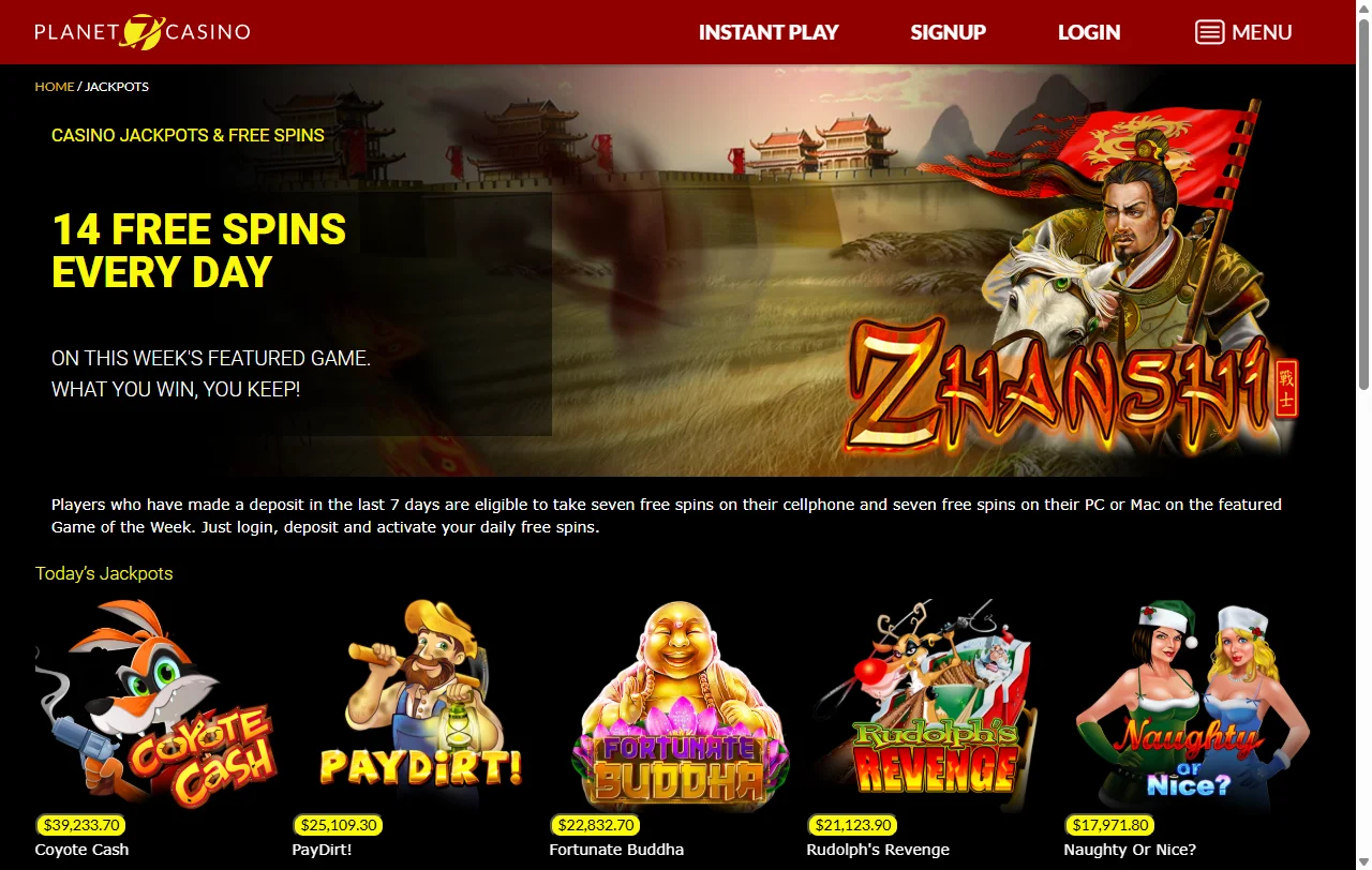 Catálogo de tragamonedas, juegos de mesa y casino en vivo en Planet 7 Casino México