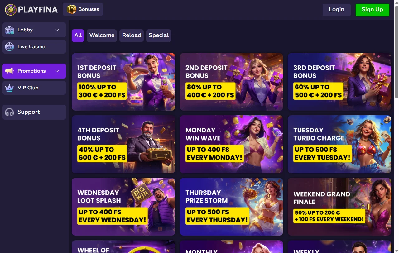 Catálogo de 3,000+ juegos de proveedores Pragmatic Play y Evolution Gaming en Playfina Casino México