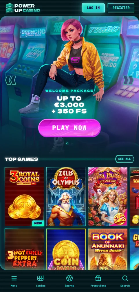 Acceso móvil completo de Powerup Casino México sin aplicación requerida - navegación optimizada