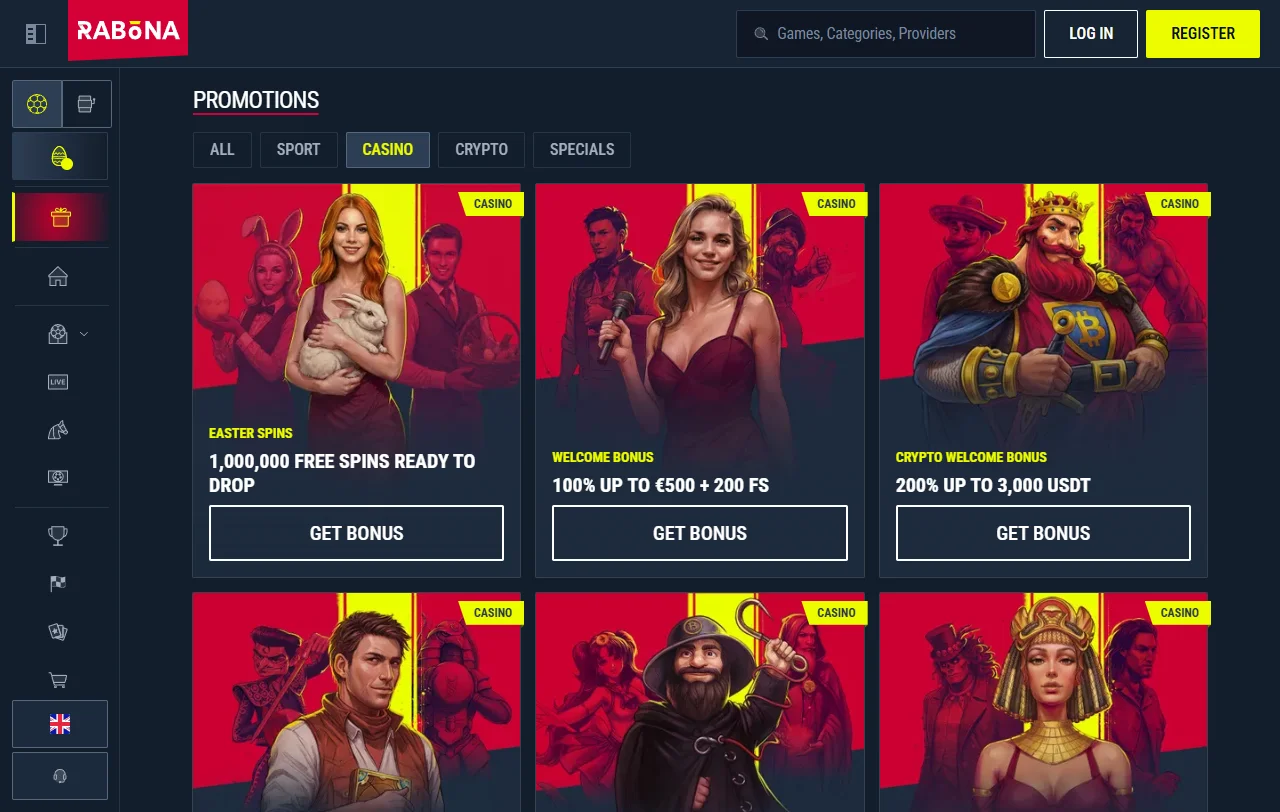 Catálogo de juegos en Rabona Casino México - tragamonedas, ruleta en vivo y entretenimiento de proveedores reconocidos