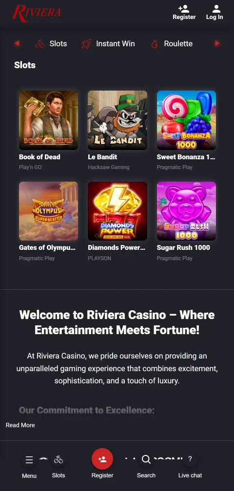 Acceso móvil a Riviera Casino México con aplicación nativa optimizada para dispositivos