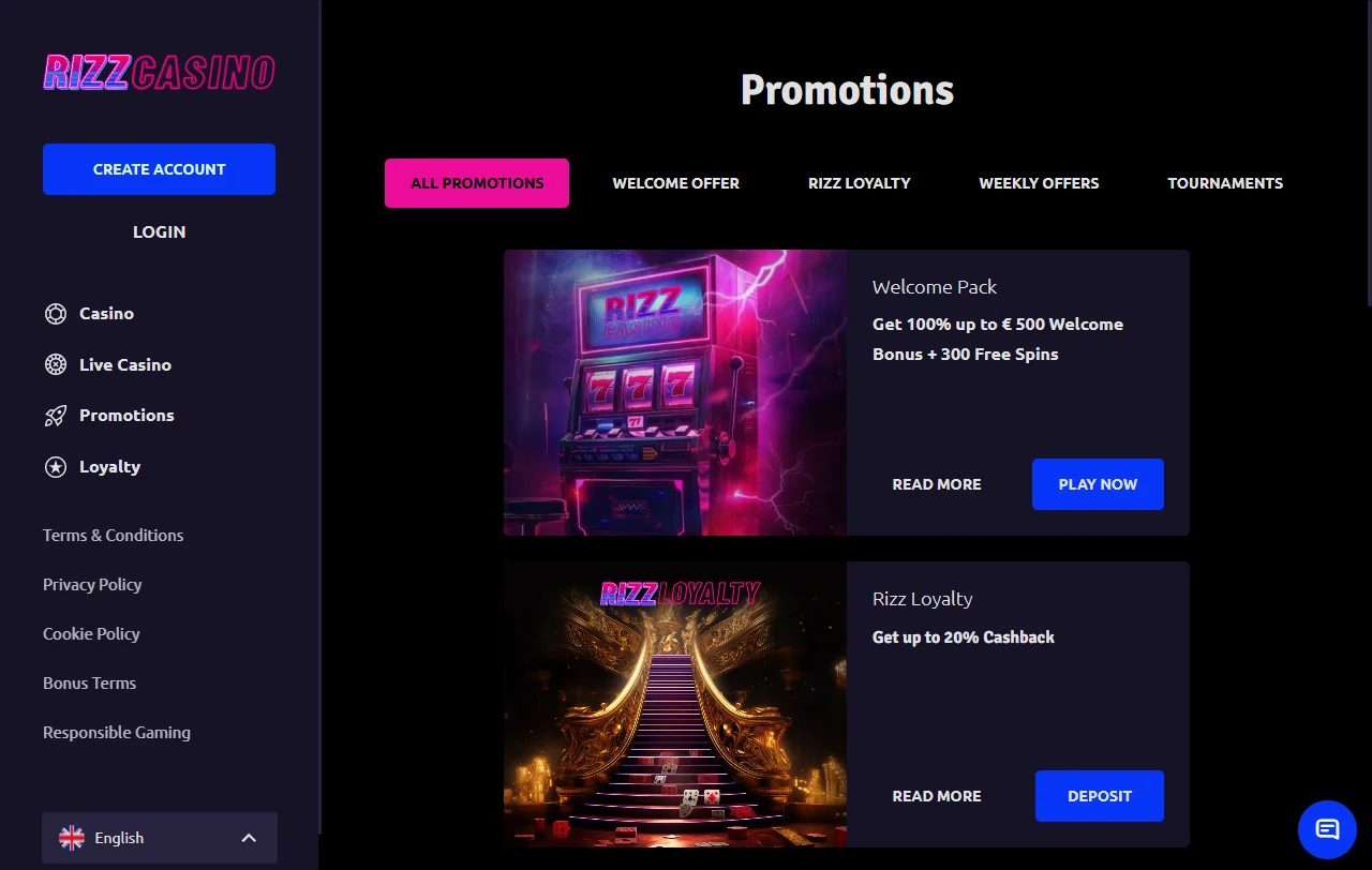 Bonificación de bienvenida y promociones en Rizz Casino México — ofertas para jugadores mexicanos