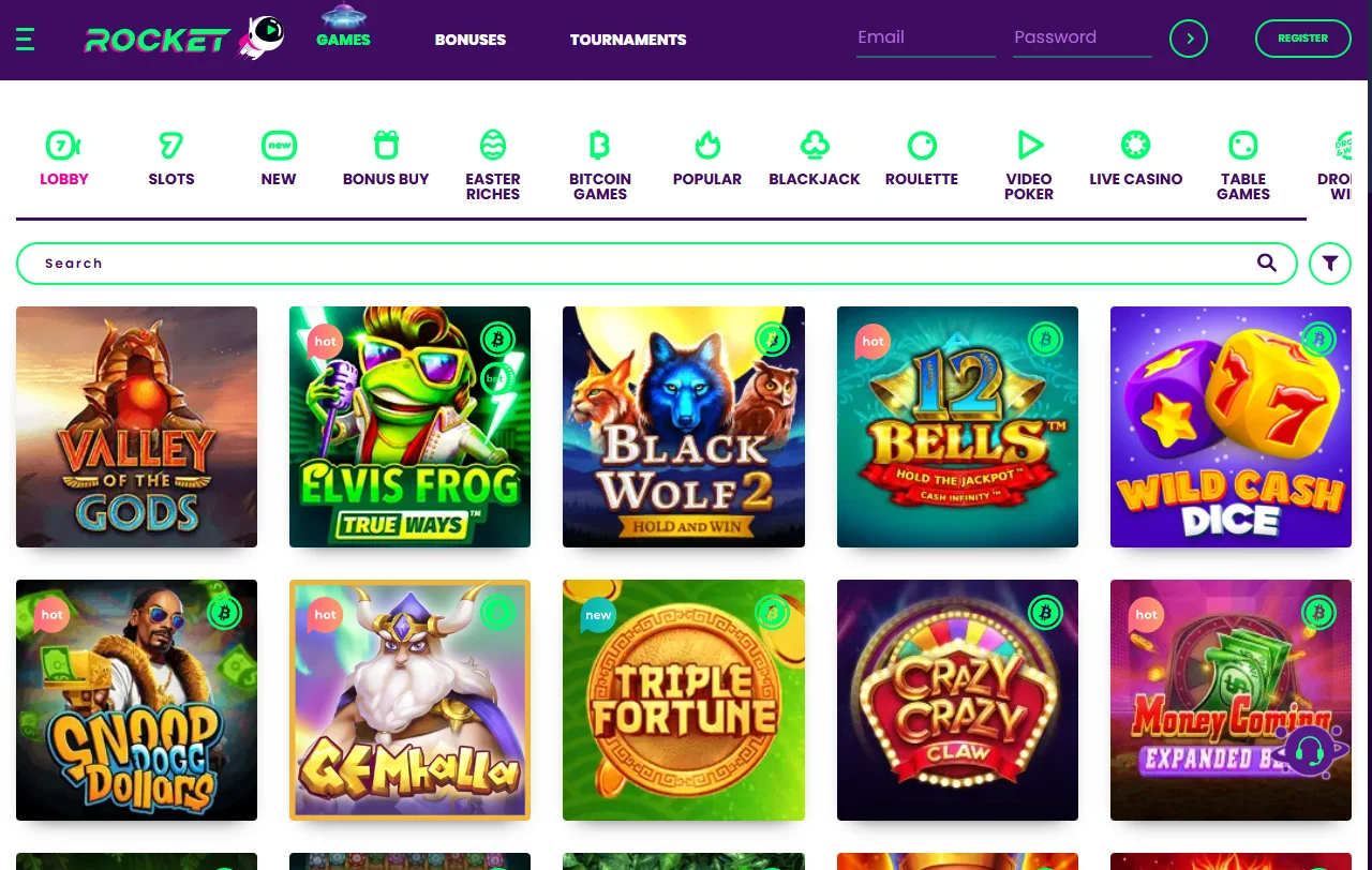 Promociones y bonos de Rocket Casino México incluyendo paquete de bienvenida y ofertas recurrentes