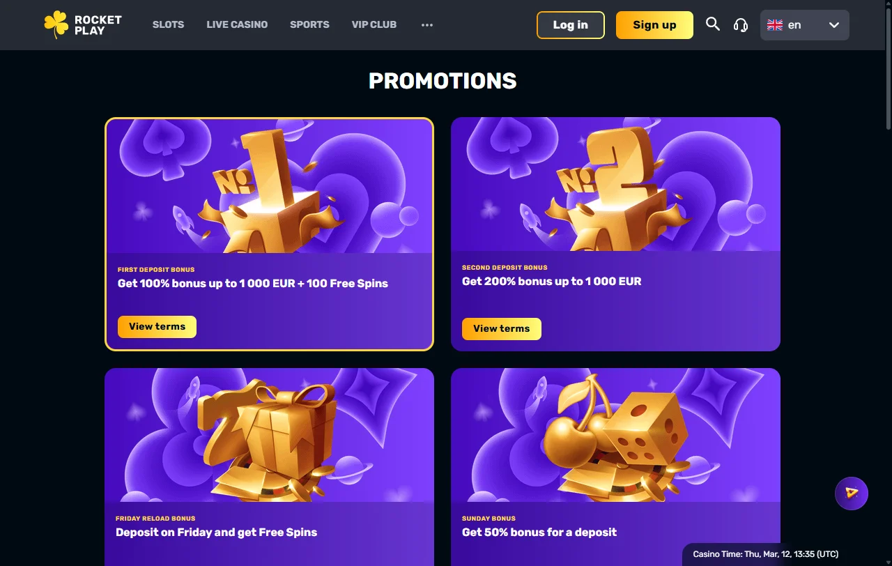 Bonificaciones de bienvenida y promociones periódicas ofrecidas por RocketPlay Casino México
