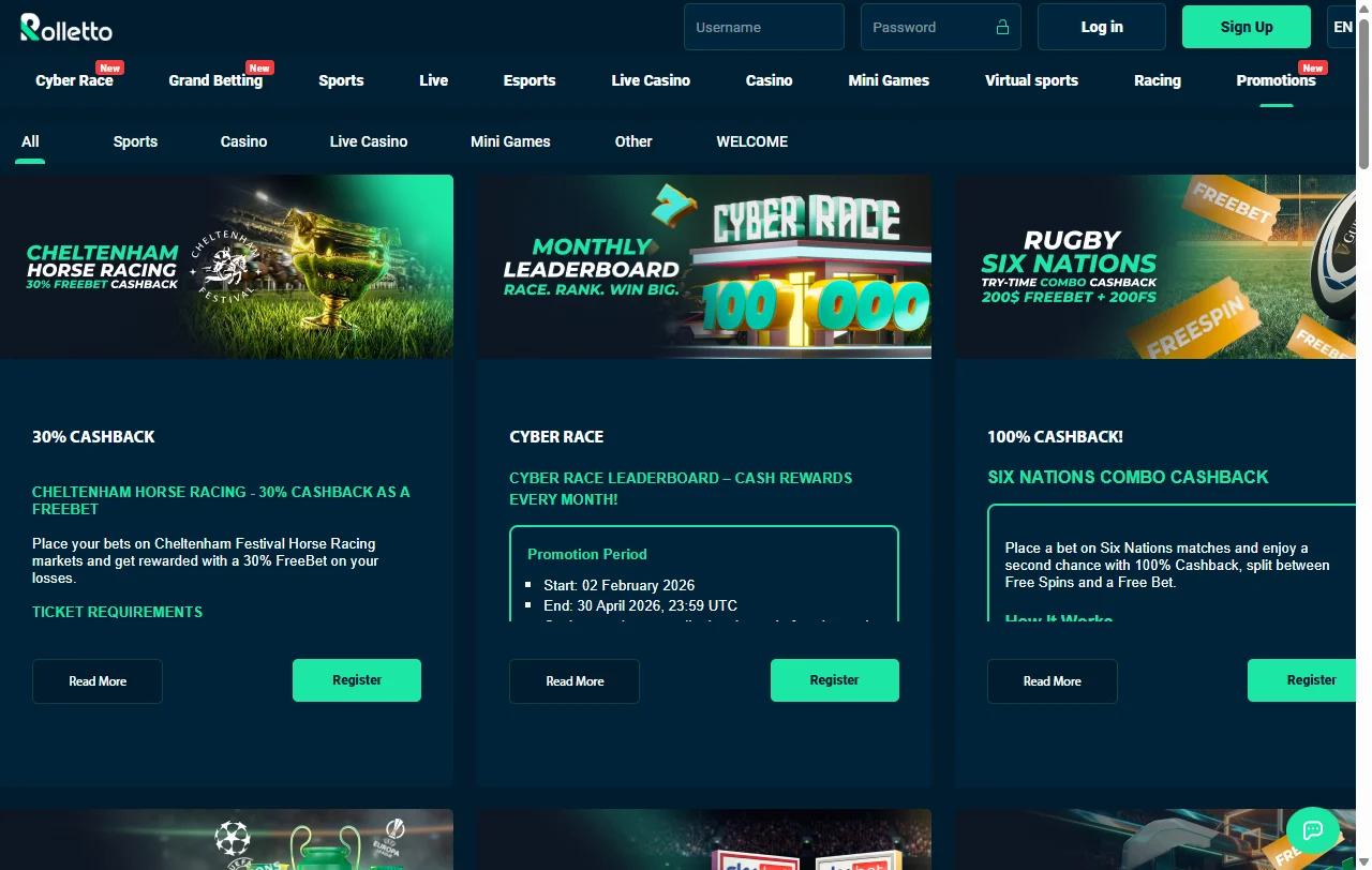 Catálogo de juegos Rolletto Casino México con tragamonedas, mesa y entretenimiento en vivo