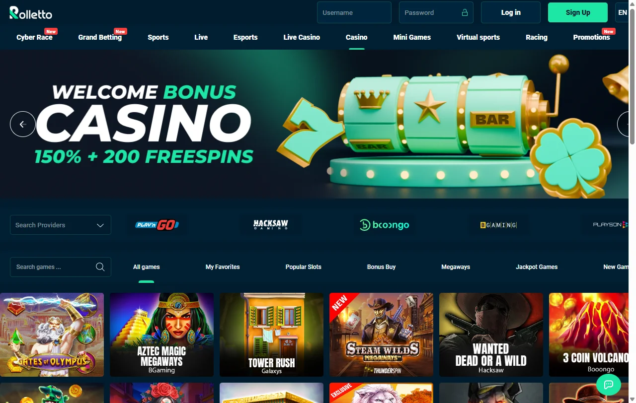Promociones y bonificación de bienvenida en Rolletto Casino México