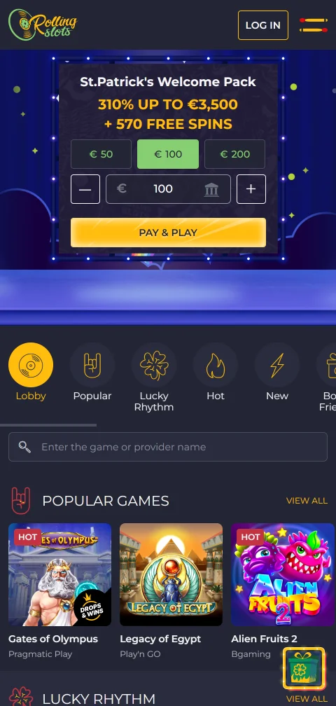 Aplicación móvil de Rolling Slots Casino México optimizada para iOS y Android con acceso completo a juegos