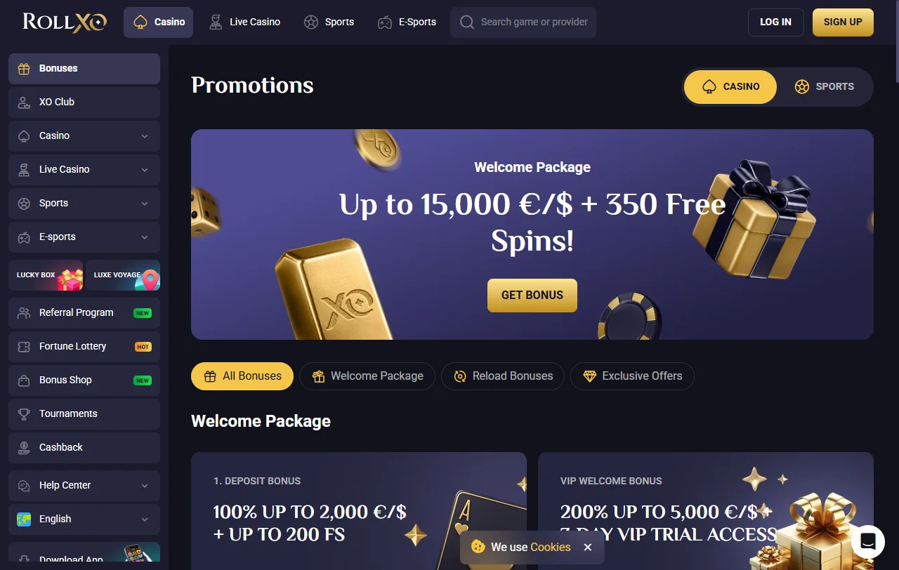 Bonos de bienvenida y promociones periódicas ofrecidas por RollXo Casino México