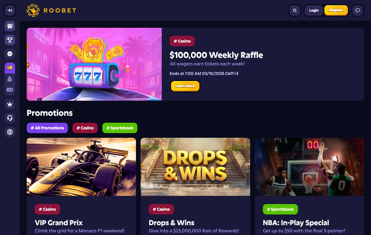 Catálogo de slots y juegos de mesa disponibles en Roobet Casino México