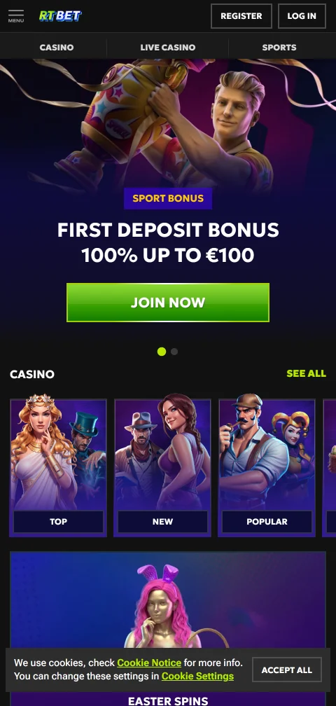 Experiencia móvil de RT Bet Casino México - acceso completo a juegos y funciones desde dispositivos smartphones y tablets