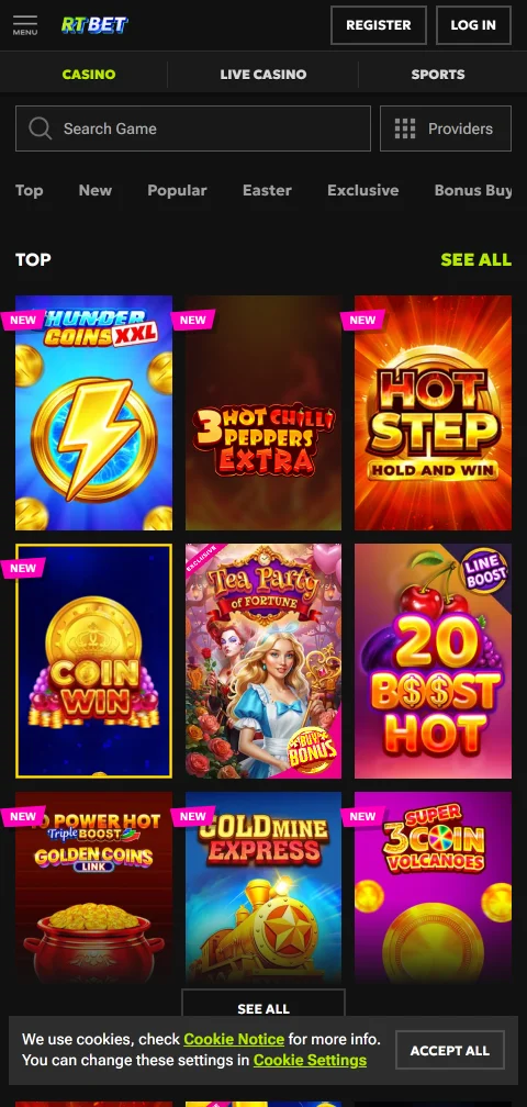 Métodos de depósito y retiro mexicanos en RTBet Casino México vía navegador móvil