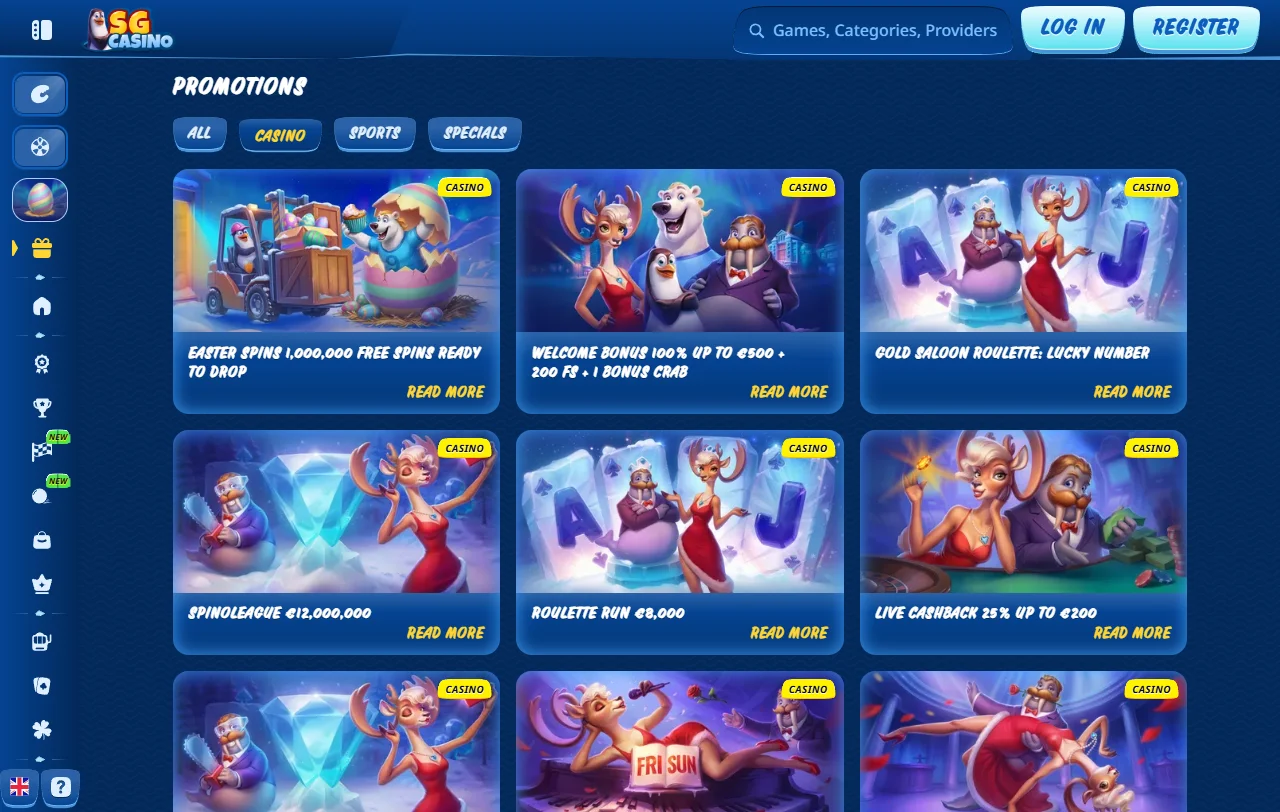 Biblioteca de juegos y proveedores de software disponibles en SG Casino México