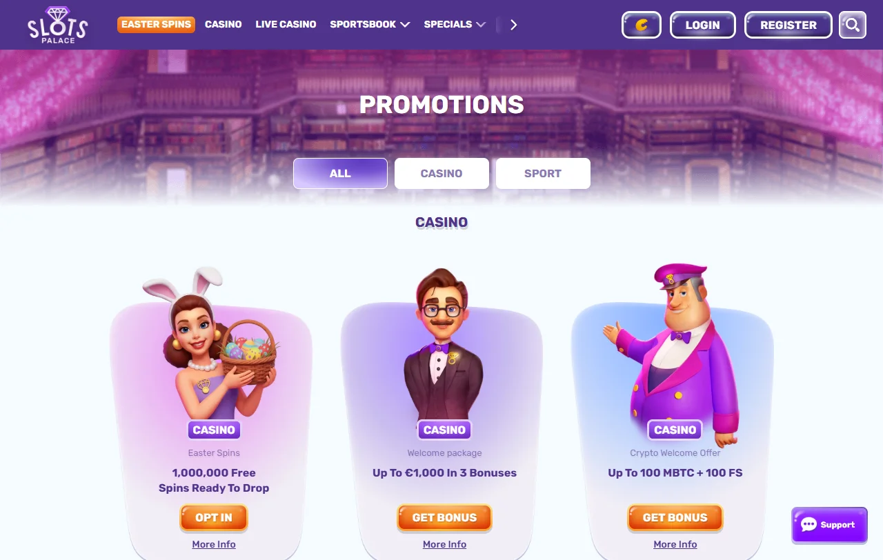 Catálogo de juegos de SlotsPalace Casino México incluyendo tragamonedas, mesa y experiencias en vivo