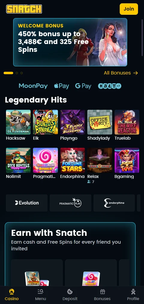 Snatch Casino México accesible en dispositivos móviles con interfaz optimizada