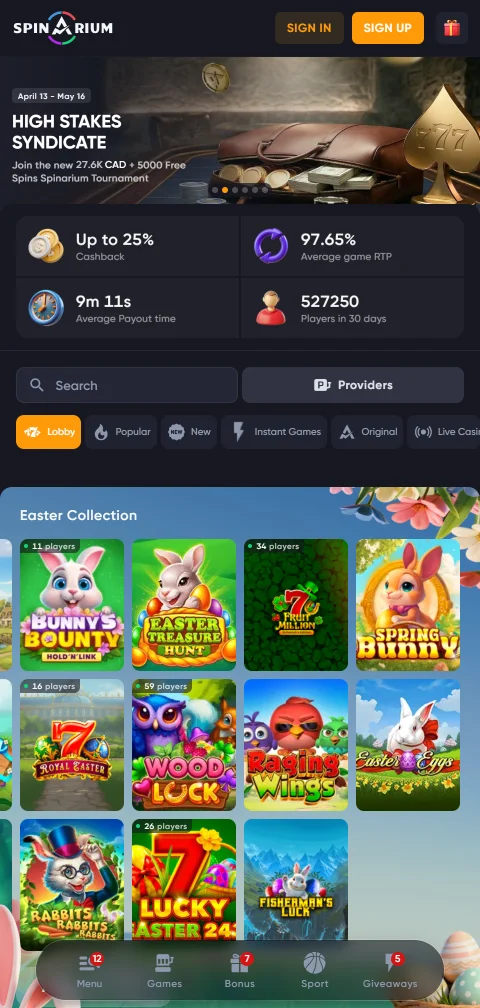 Spinarium Casino México optimizado para dispositivos móviles con acceso completo a juegos y funciones