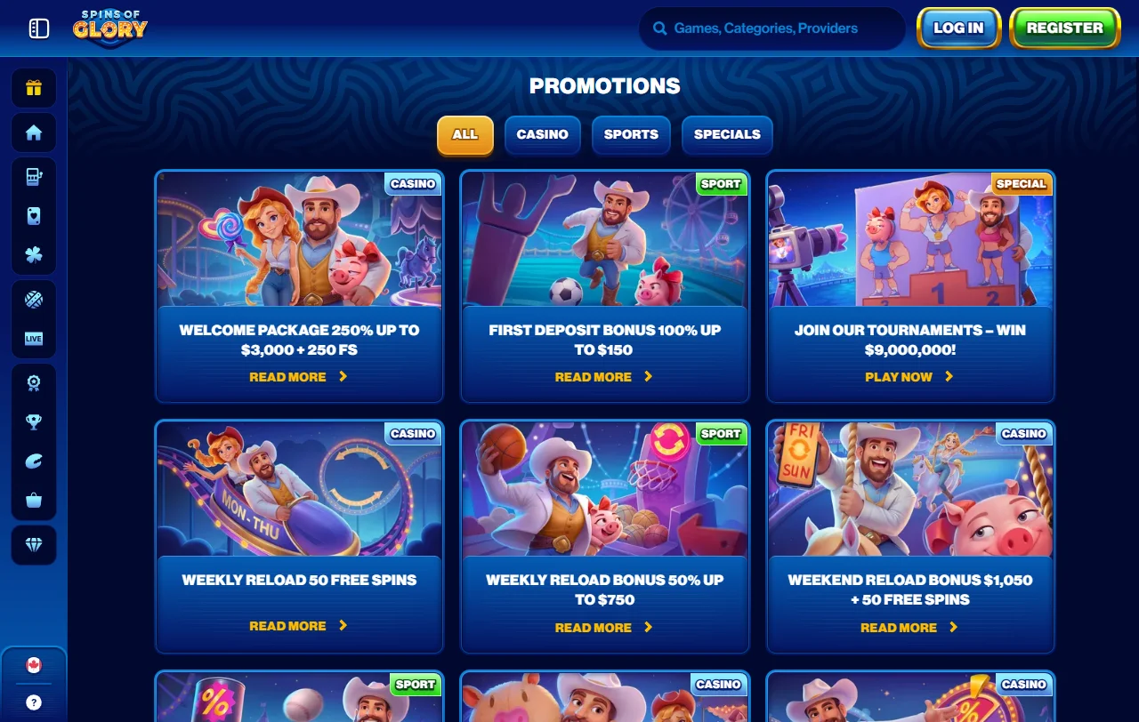 Tragamonedas, juegos de mesa y opciones de casino en vivo disponibles en Spins of Glory Casino México