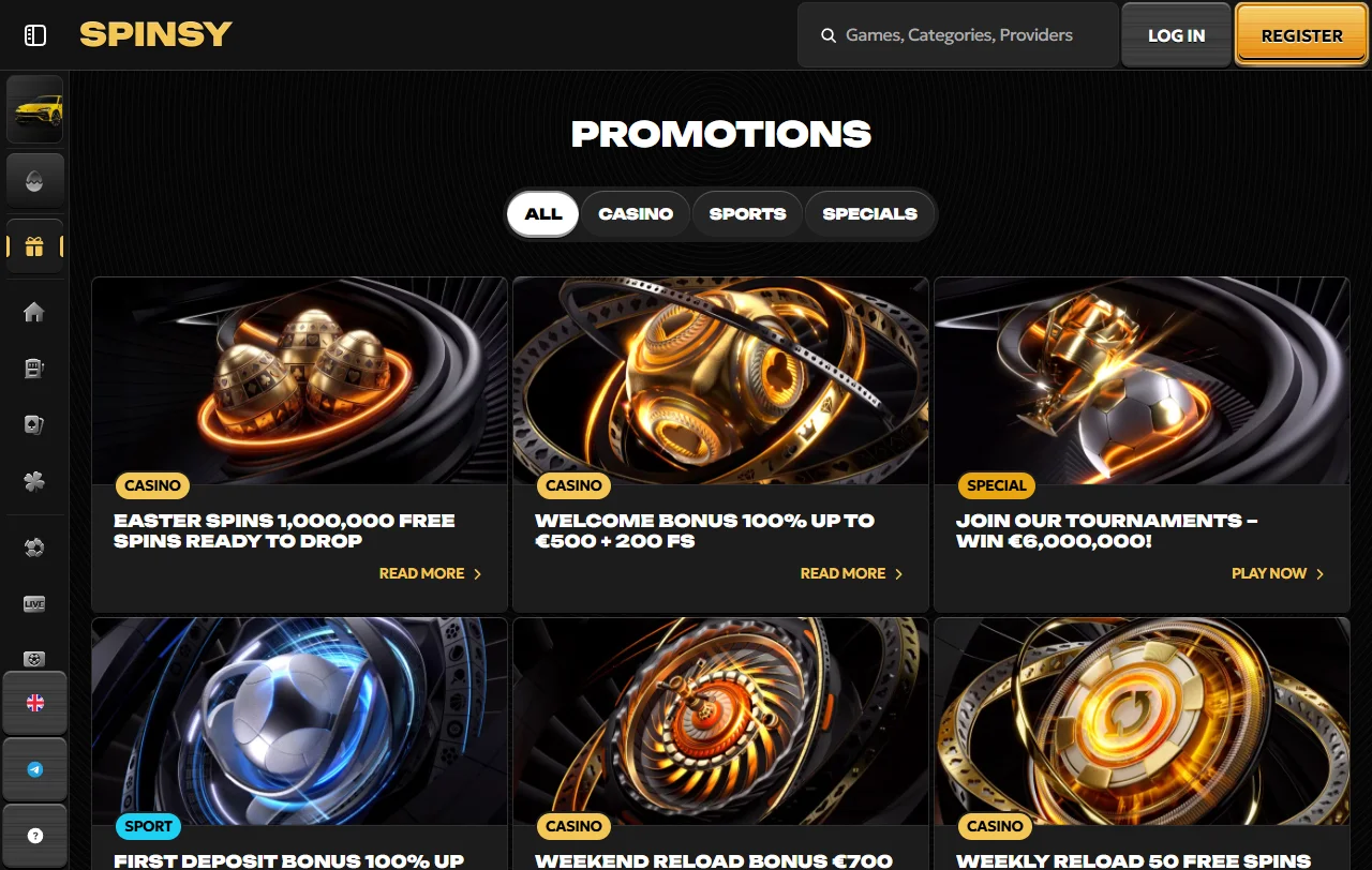Catálogo de tragamonedas, juegos de mesa y entretenimiento en vivo disponible en Spinsy Casino México