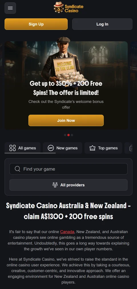 Acceso móvil completo a Syndicate Casino México mediante navegador optimizado compatible con iOS y Android