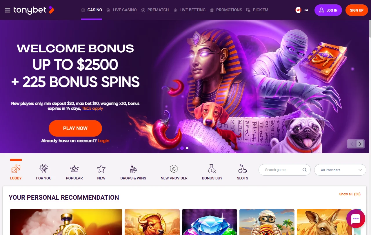 Tragamonedas, juegos de mesa y entretenimiento en vivo disponibles en Tonybet Casino México