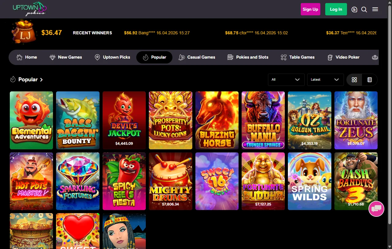 Bonificaciones y promociones especiales de Uptown Pokies Casino México