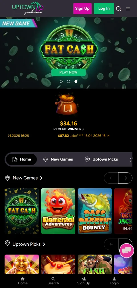 Acceso móvil responsive a Uptown Pokies Casino México desde cualquier dispositivo