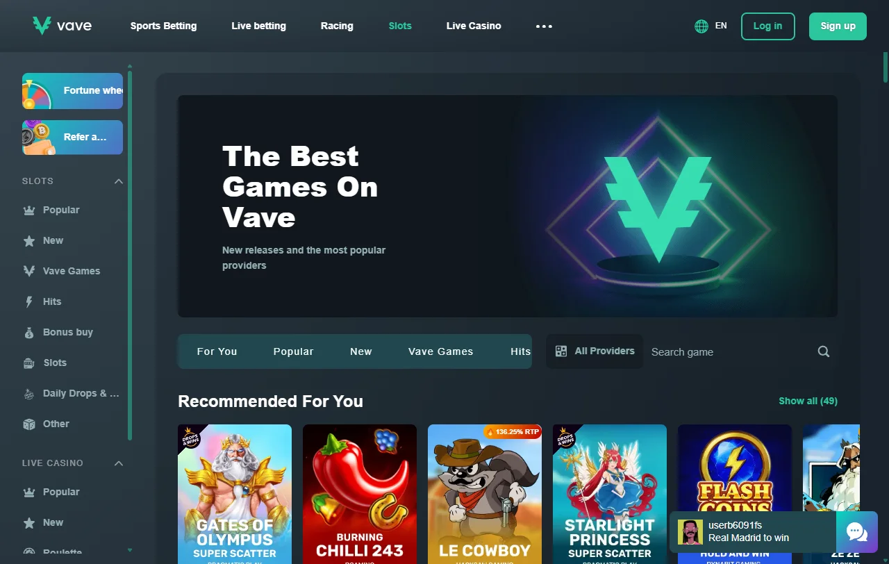 Bonificaciones y promociones disponibles en Vave Casino México para nuevos jugadores