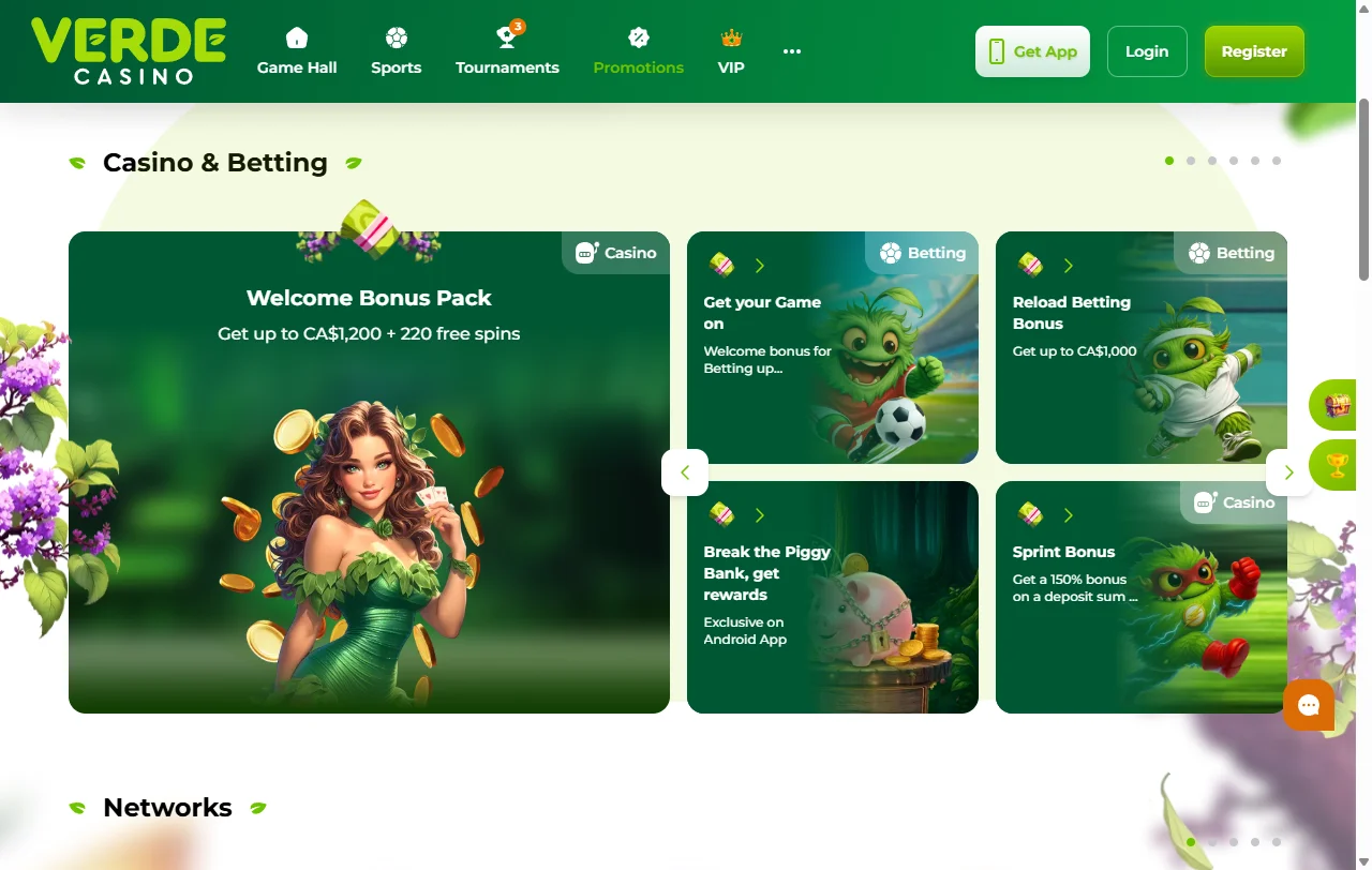 Biblioteca de juegos de Verde Casino México incluyendo tragamonedas, distribuidor en vivo y juegos de mesa