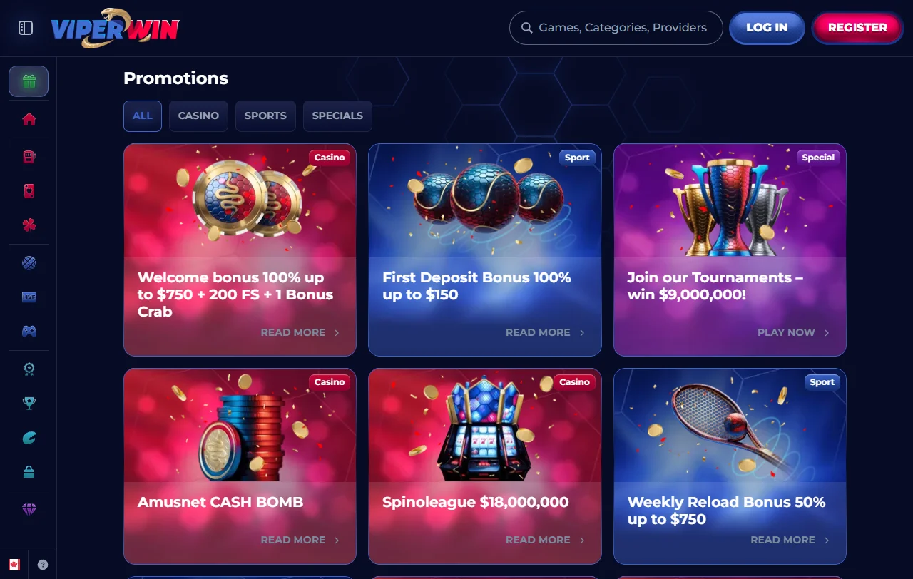 Bonos de bienvenida y promociones recurrentes disponibles en ViperWin Casino México