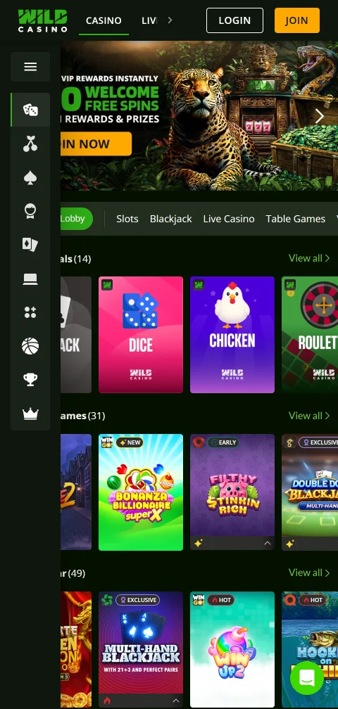 Wild Casino México en dispositivos móviles - experiencia de juego optimizada