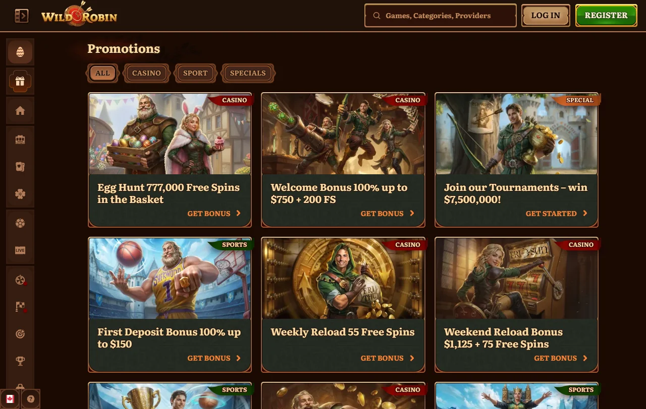 Bonos de bienvenida y promociones especiales ofrecidas por Wild Robin Casino México