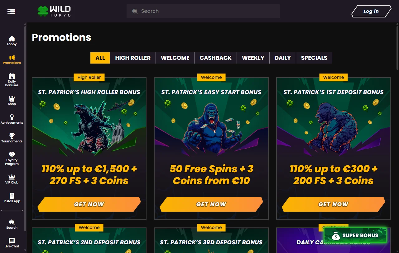 Biblioteca de 2,500+ juegos de Wild Tokyo Casino México incluyendo tragamonedas de Pragmatic Play y mesas en vivo de Evolution Gaming
