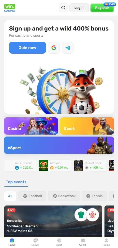 Acceso móvil a Win Casino México mediante navegador responsive sin aplicación descargable requerida