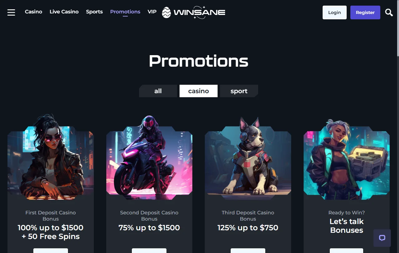 Ofertas de bonificación y promociones disponibles en Winsane Casino México para nuevos jugadores