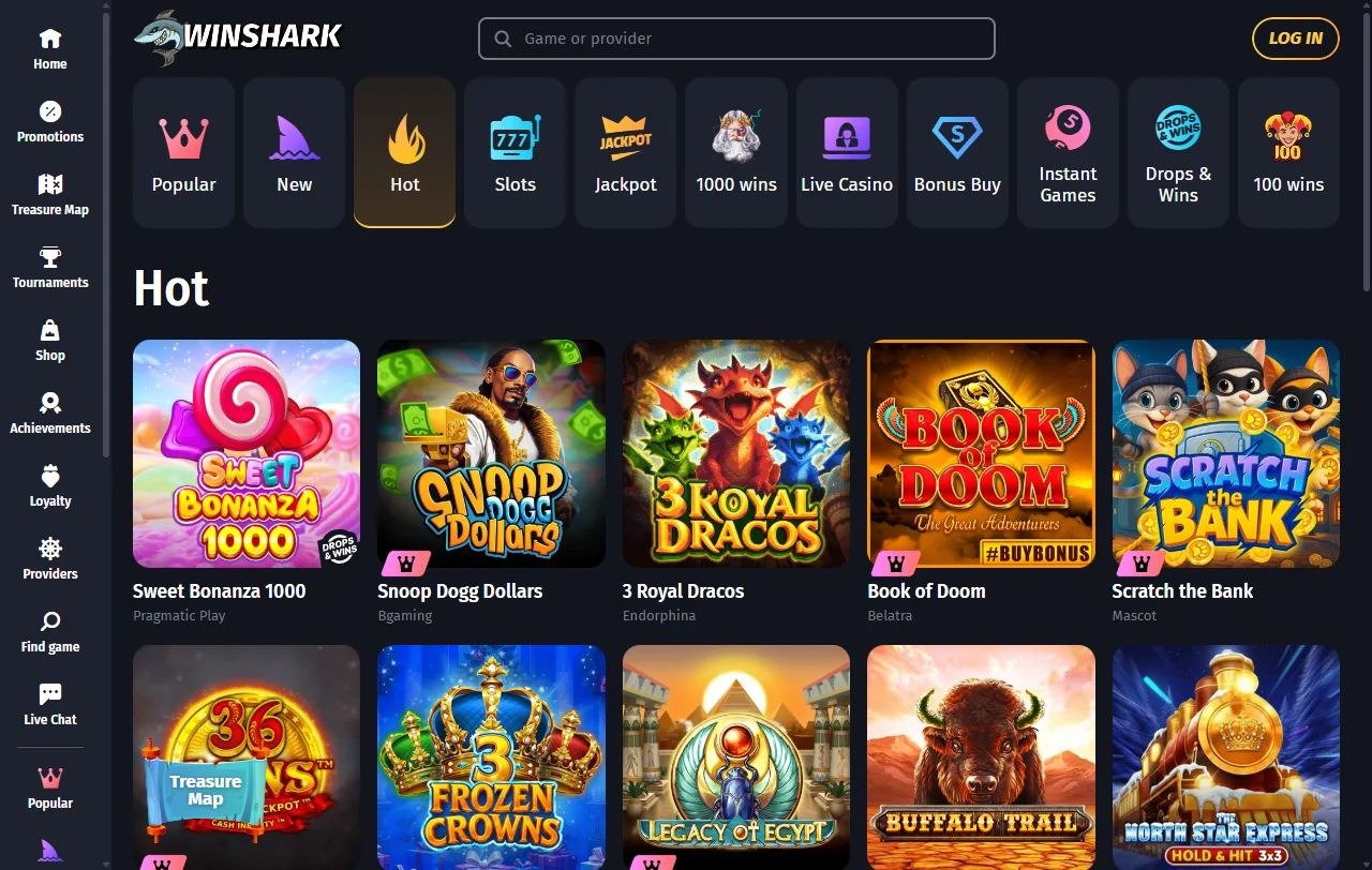 Ofertas de bono de bienvenida y promociones recurrentes en Winshark Casino México
