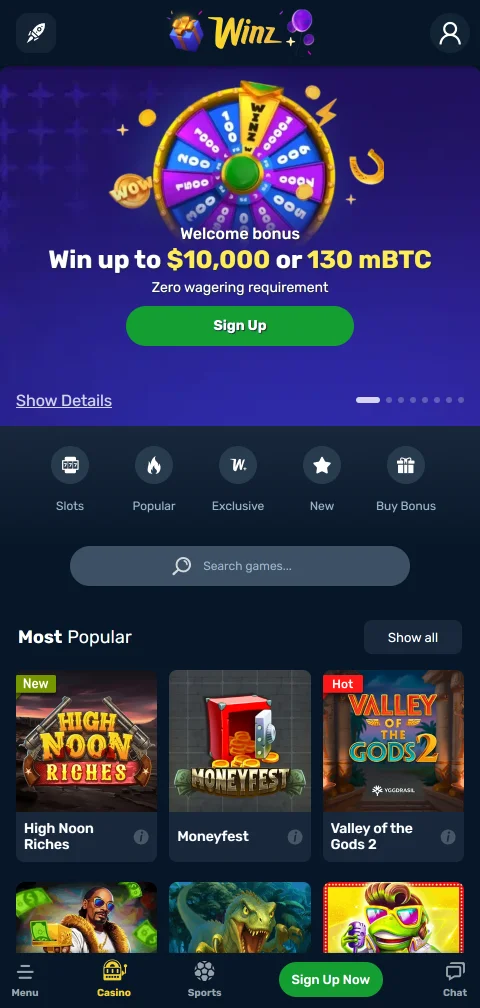 Acceso móvil a Winz Casino México - experiencia optimizada en dispositivos iOS y Android