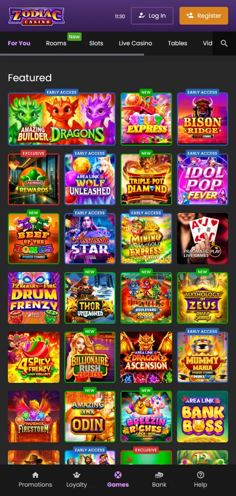 Experiencia móvil de Zodiac Casino México optimizada para iOS y Android con navegación táctil y acceso completo a juegos